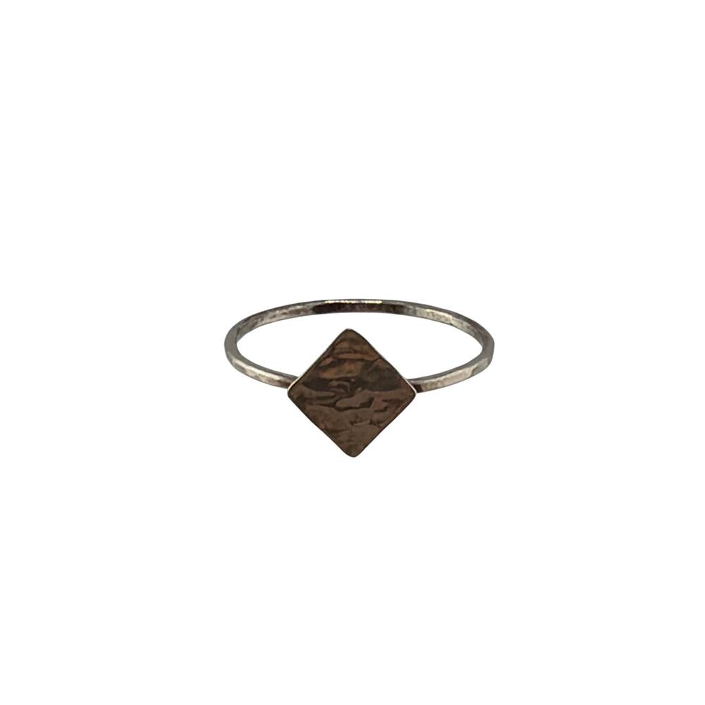 NEW Sterling Silver Artisan Diamond Ring Size 6 Boho Stackable Rings